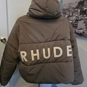 Rhude Puffer Jacket -  Grey /Charcoal